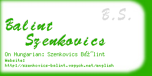 balint szenkovics business card